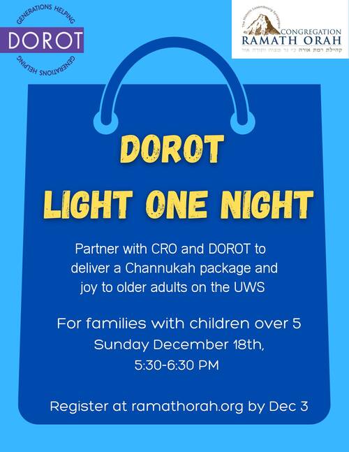 Banner Image for DOROT Light One Night Channukah Package Delivery 
